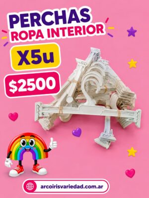 Perchas de ropa interior x5