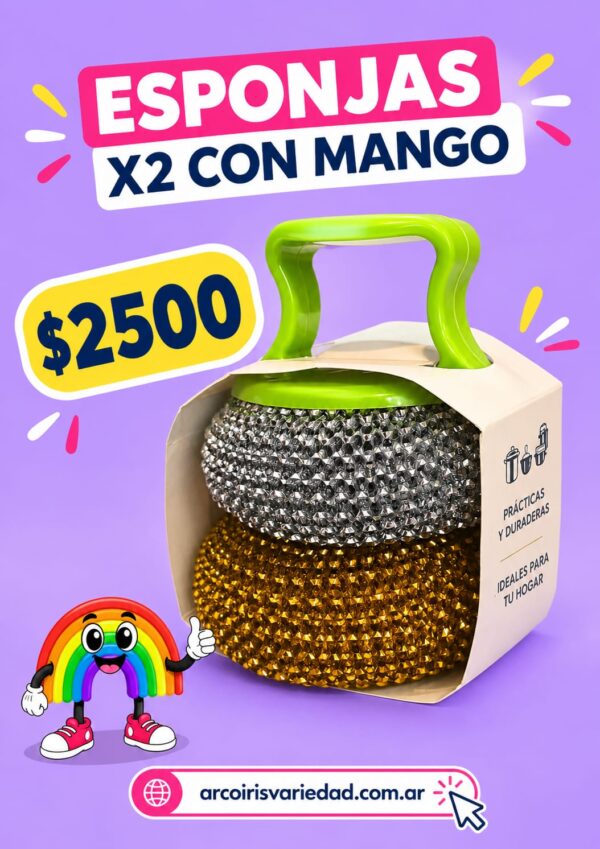 Esponja x2 con mango