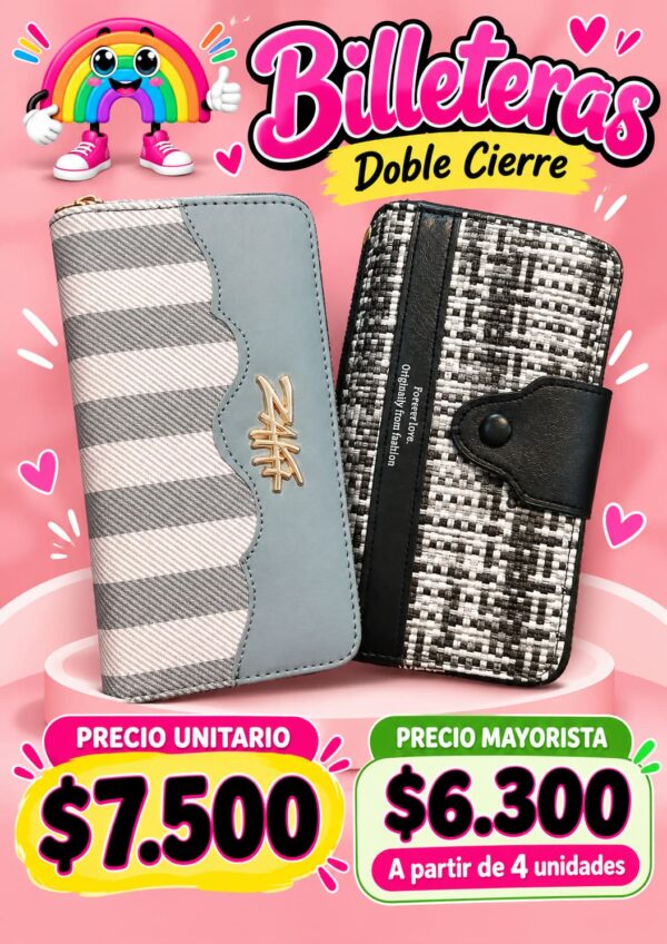 Billetera doble cierre